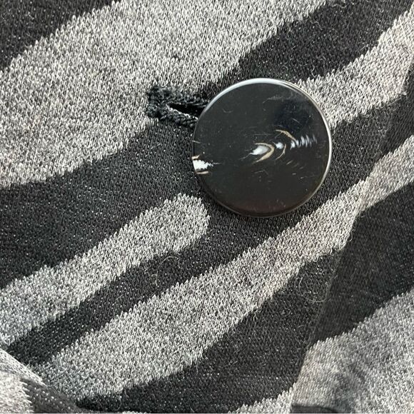 Sandro Sportswear Zebra Print Belted Blazer Jacket Black Gray L - Picture 6 of 7